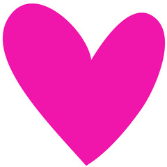 Pink heart isolated on transparent background.