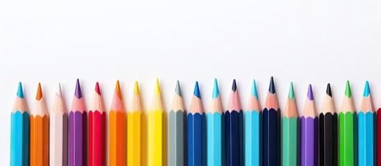 Row of colored pencils with one askew