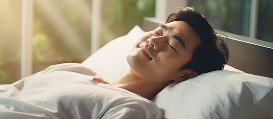 Man Resting in Bed With Closed Eyes