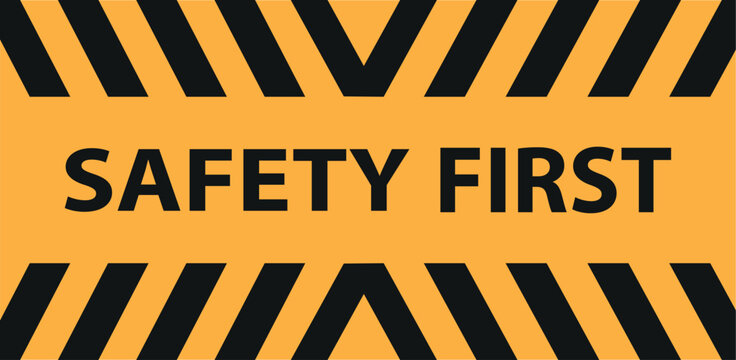 Safety symbols and first signs, work safety, caution work hazards, danger surveillance, zero accident, vector icon illustration