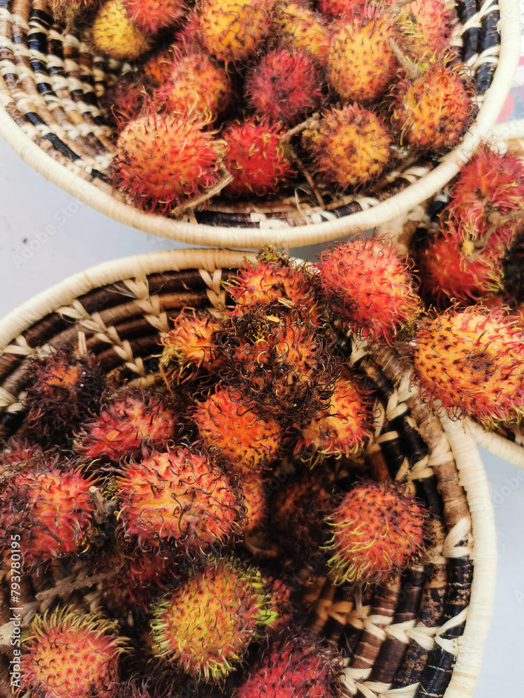 Sticker rambutan exotic fruit