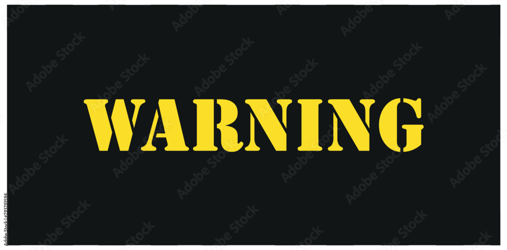 Wall mural warning sign, warning text, warning text, traffic lane warning sign