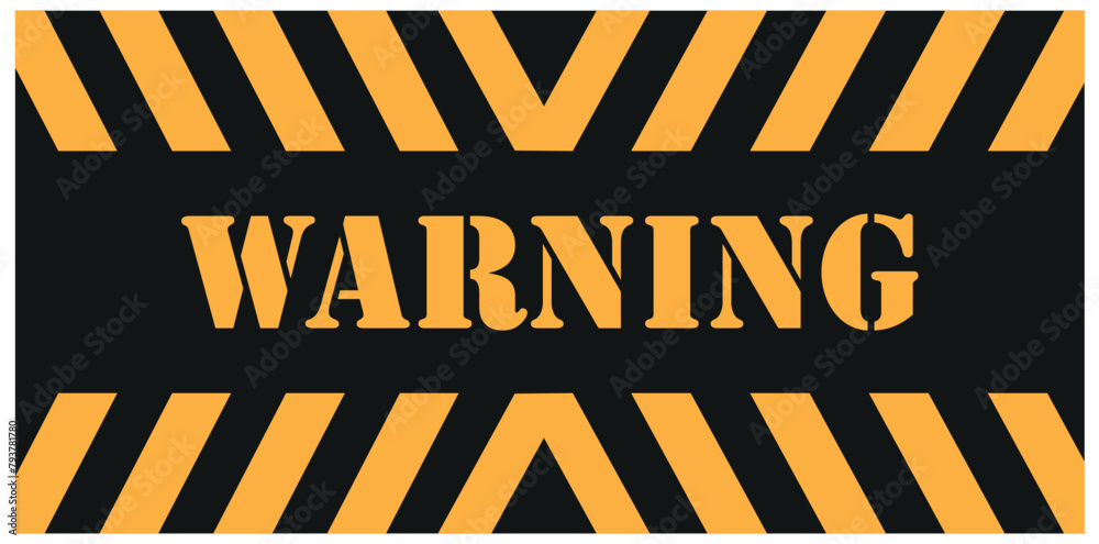 Wall mural warning sign, warning text, warning text, traffic lane warning sign