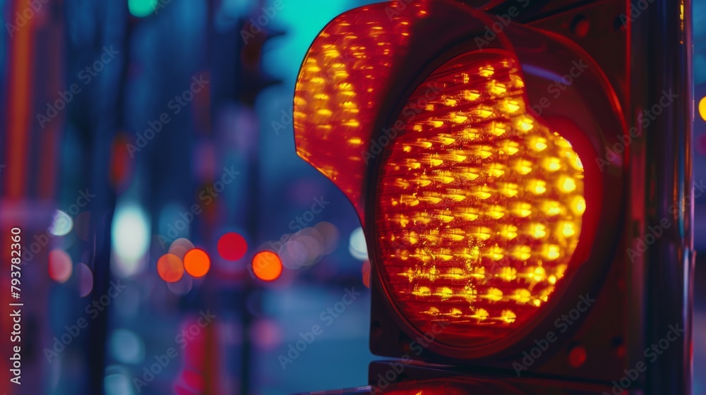 Poster close-up of a traffic light countdown timer, indicating the remaining time for pedestrians to cross 