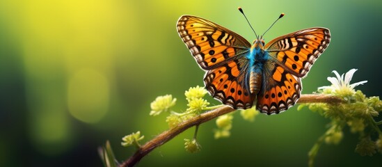 Butterfly perched on a vibrant flower
