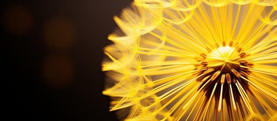 Obraz premium Yellow dandelion seeds on stem