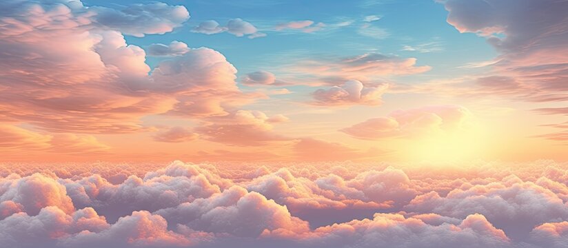 Bright sun shining amidst clouds in the sky