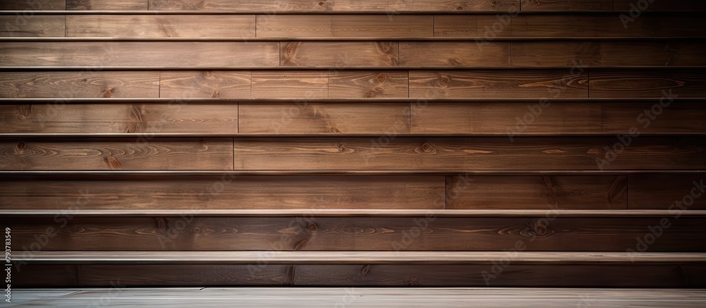 Wall mural A wooden stairway over wooden flooring