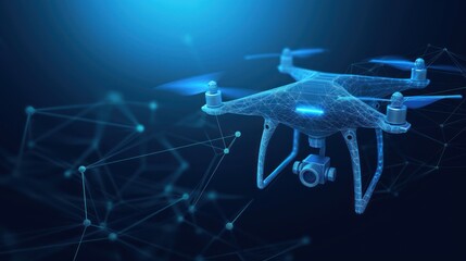 digital drone on blue background
