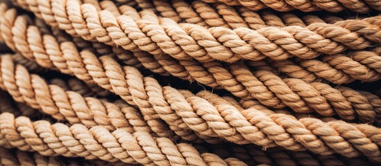 Close-up of coiled rope - obrazy, fototapety, plakaty