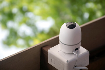ip cctv camera which homeowner installed on high ceiling of the house to do the security instead of...
