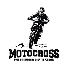 Motocross Jump Logo design  Illustration. Moto Track Logo Inspiration Vector