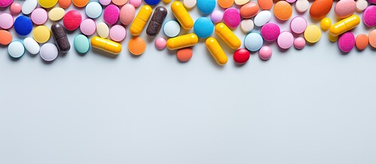 Pills scattered on a table