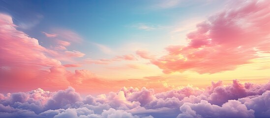 A plane soaring through cloudy sunset skies