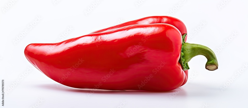 Poster Red pepper on white surface