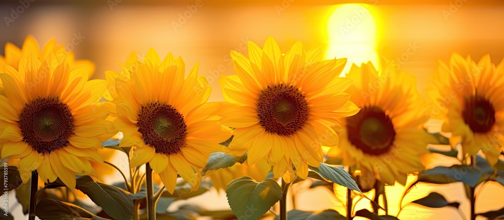 Poster Sunflowers in a vase on table