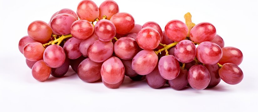 Red grapes close-up on white surface