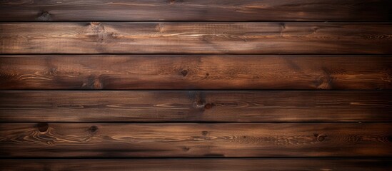 Close-up of Dark Stained Wooden Wall - obrazy, fototapety, plakaty