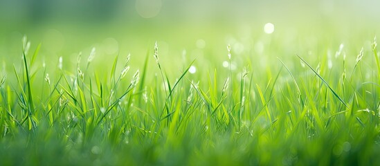 Obraz premium Field with morning dew and sunlight