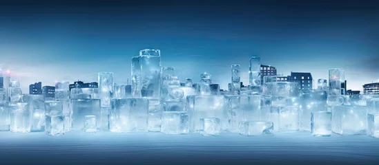 Foto op Canvas City skyline ice sculptures with skyscrapers in background © Ilgun