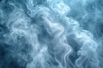 b'Blue smoke swirls on a black background' - obrazy, fototapety, plakaty