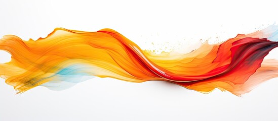 Paint wave on white backdrop
