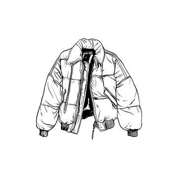 recommend clip art: Bomber Jacket Line Drawing Fashion Sketch. Vector illustration design.