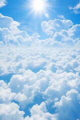 b'Blue sky and white clouds' - obrazy, fototapety, plakaty