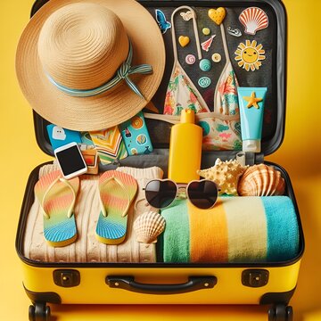 valigia per le vacanze estive al mare