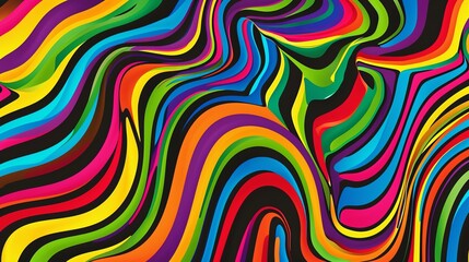 Obraz premium Vibrant Ripple Abstract Flowing Stripes Illusion