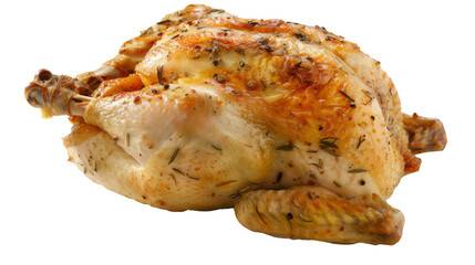 Top-Down View of Roasted Chicken on the transparent background, PNG Format