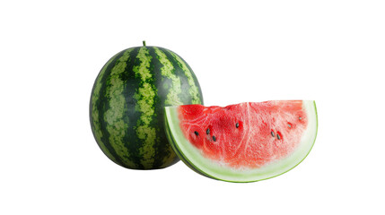 Hyper-Realistic Watermelon on the transparent background, PNG Format
