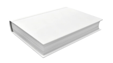 A Minimalist Composition of a White Book on the transparent background, PNG Format