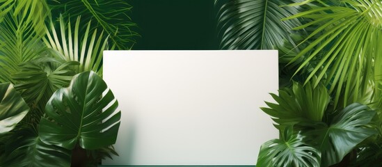 White paper amidst lush green foliage