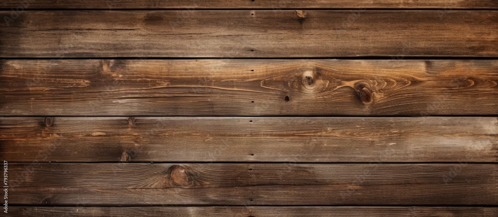 Wall mural Close-up of wooden wall with numerous planks