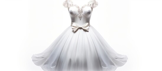 White dress mannequin with bow detail