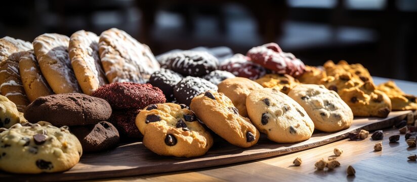 A tray filled with assorted cookies