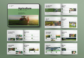 Fototapeta na wymiar Digital Agriculture Brochure Layout Design Template Landscape