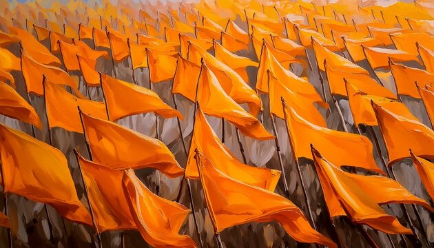Beautiful Hindu flags with white sun