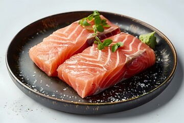 Striking Minimalist Composition: Raw Fish Fillets