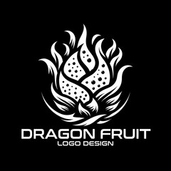 Obraz premium Dragon Fruit Vector Logo Design