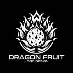 Fototapeta premium Dragon Fruit Vector Logo Design