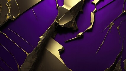 Cracked Marble Black Purple black and gold luxury background
