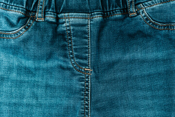 Blue Denim Fabric. Denim full frame. Blue fabric background.