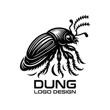 Dung Beetle Vector Logo Design