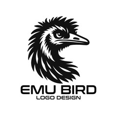 Emu Bird Vector Logo Design