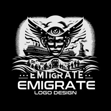Emigrate Vector Logo Design