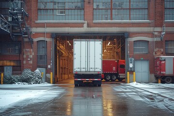 Truck Driver's Loading Dock Collaboration Scenes illustrating collaboration between truck drivers and loading dock personnel