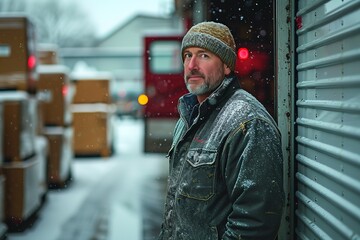 Truck Driver's Loading Dock Collaboration Scenes illustrating collaboration between truck drivers and loading dock personnel