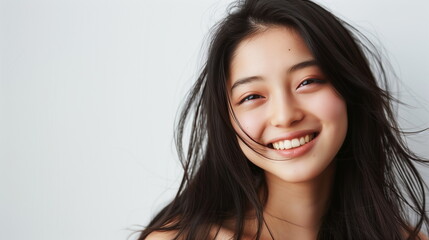 ヘアモデルの若い女性　美人